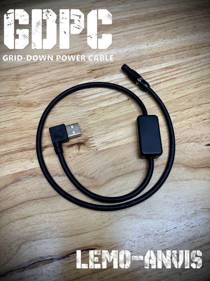 GRID-DOWN POWER CABLE (GDPC) USB to ANVIS LEMO